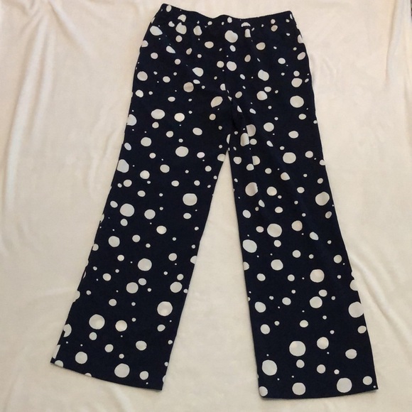 AFANI Navy with White Polka Dots Wide Leg Slacks Women's Size 6 Boho Casual - Picture 2 of 6